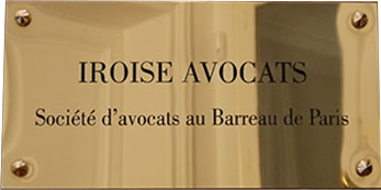 Plaque du Cabinet Iroise Avocats-société d'avocats au Barreau de Paris